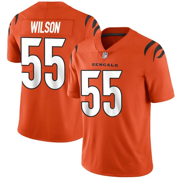 Men's Cincinnati Bengals #55 Logan Wilson 2021 Orange Vapor Untouchable Limited Stitched Jersey